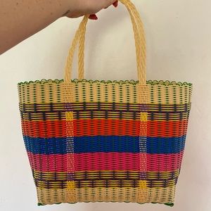 Free People Woven Rainbow Beach Tote